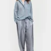 SHEER COTTON PLEATED YOKE SHIRT STORM