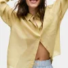 SHEER COTTON PLEATED YOKE SHIRT SHELL