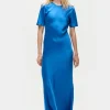SHORT SLEEVE BIAS DRESS WAVE