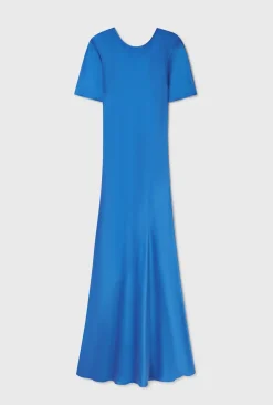 SHORT SLEEVE BIAS DRESS WAVE