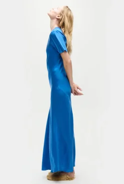 SHORT SLEEVE BIAS DRESS WAVE