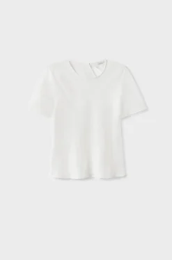 SHORT SLEEVE BIAS TOP WHITE