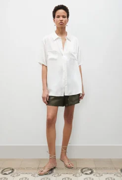 SHORT SLEEVE BOYFRIEND SHIRT WHITE