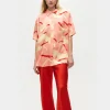 SHORT SLEEVE BOYFRIEND SHIRT RABBIT AMARANTH