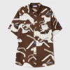 SHORT SLEEVE BOYFRIEND SHIRT RABBIT DARK EARTH