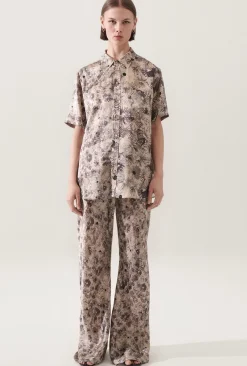 SHORT SLEEVE BOYFRIEND SHIRT ASTER FLORAL