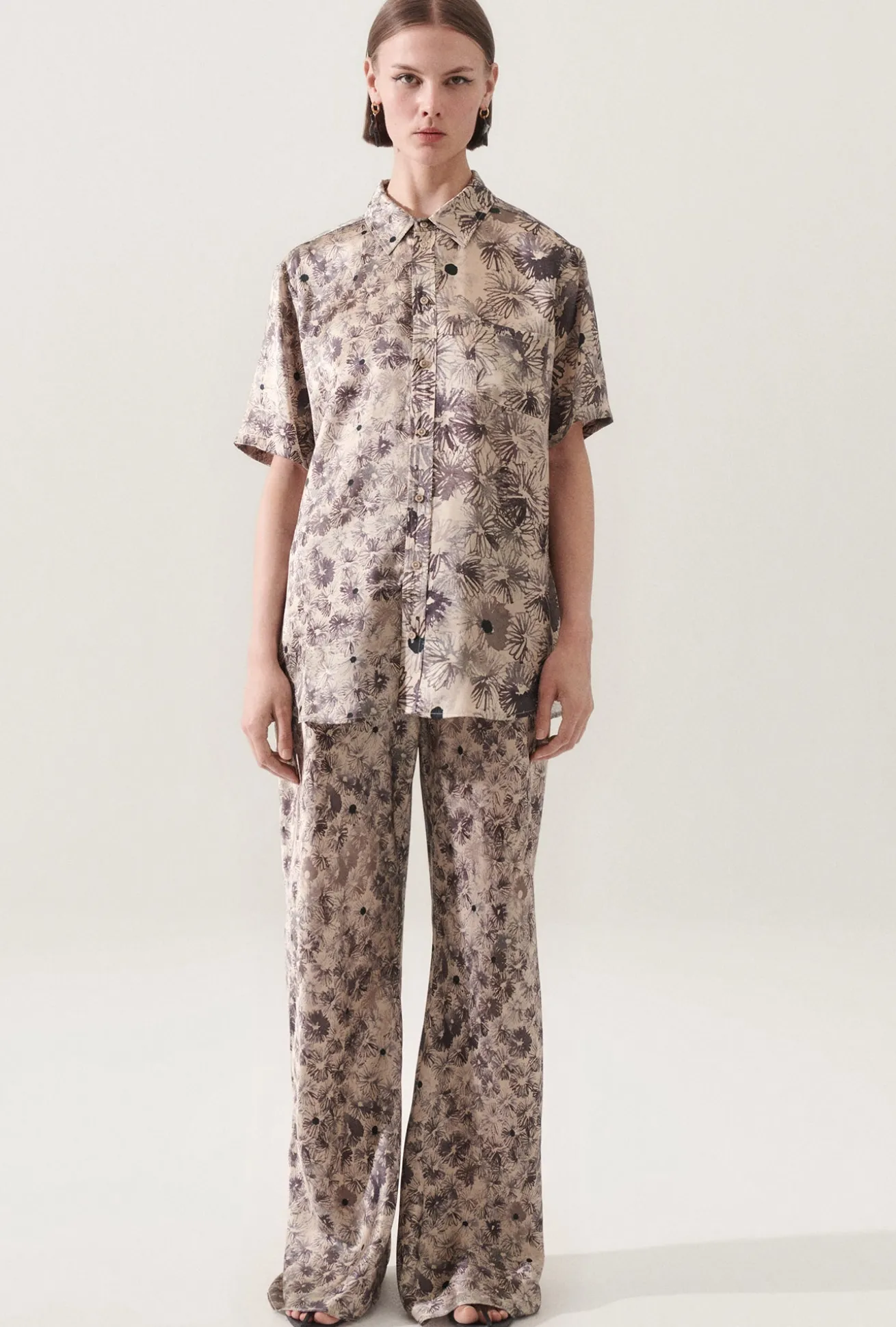 SHORT SLEEVE BOYFRIEND SHIRT ASTER FLORAL