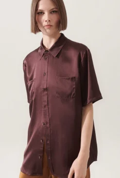 SHORT SLEEVE BOYFRIEND SHIRT CACAO