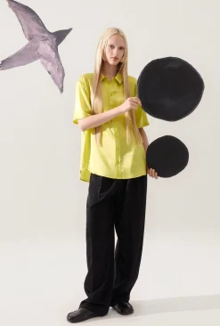 SHORT SLEEVE BOYFRIEND SHIRT ABSINTHE
