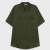SHORT SLEEVE BOYFRIEND SHIRT CEDAR