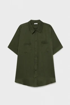 SHORT SLEEVE BOYFRIEND SHIRT CEDAR