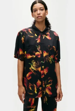 SHORT SLEEVE BOYFRIEND SHIRT TULIPA BLACK