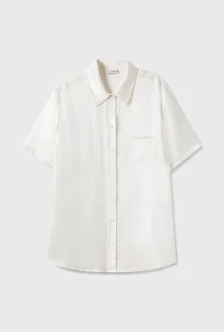 SHORT SLEEVE BOYFRIEND SHIRT WHITE