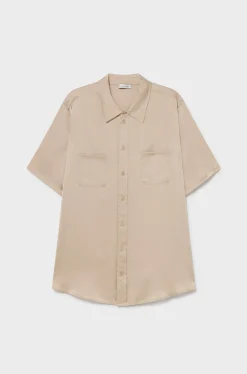 SHORT SLEEVE BOYFRIEND SHIRT HAZELNUT