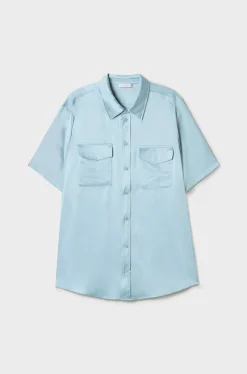SHORT SLEEVE BOYFRIEND SHIRT SKY