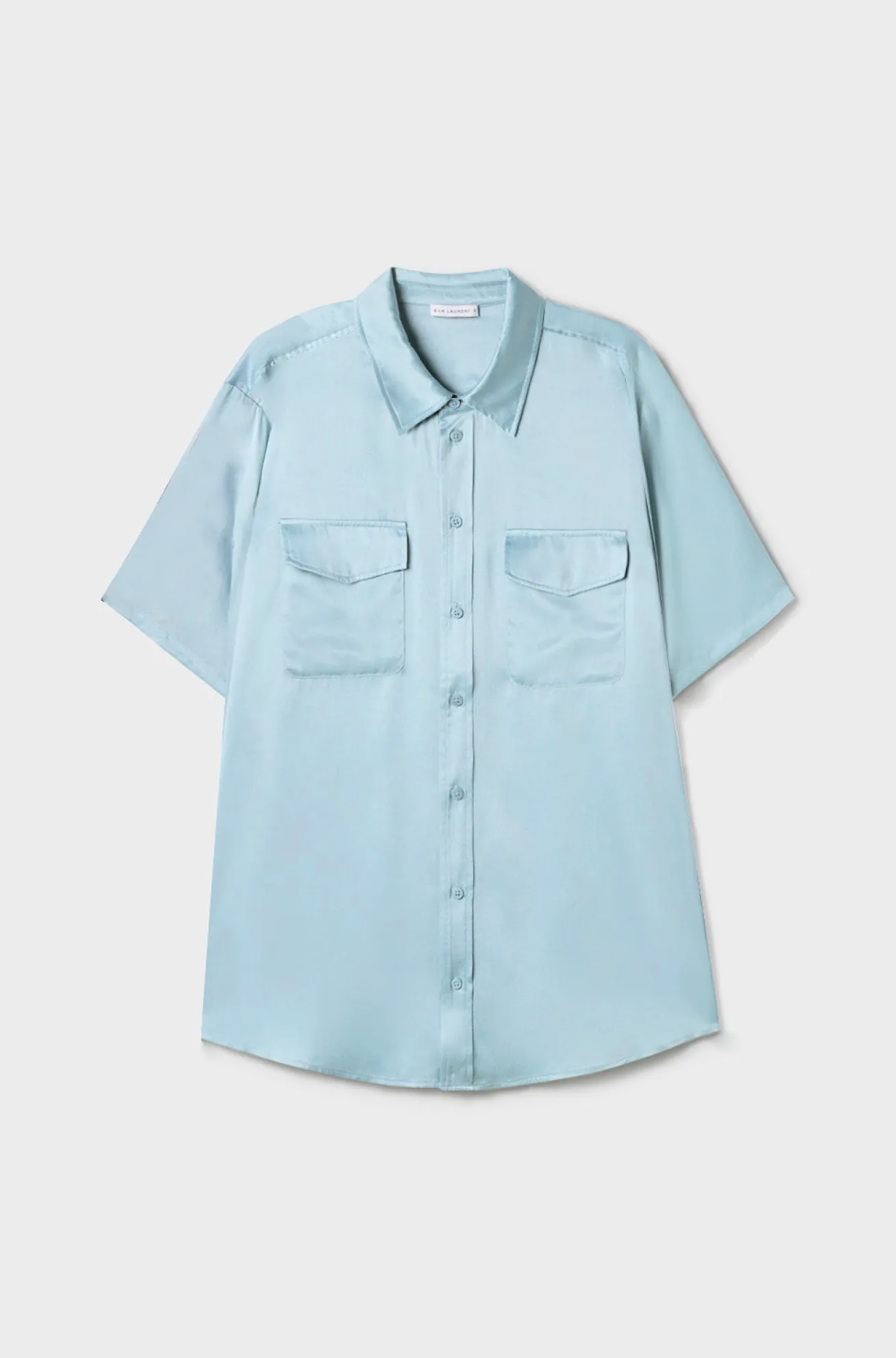 SHORT SLEEVE BOYFRIEND SHIRT SKY