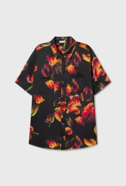 SHORT SLEEVE BOYFRIEND SHIRT TULIPA BLACK