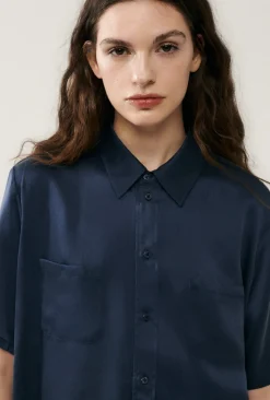 SHORT SLEEVE BOYFRIEND SHIRT MIDNIGHT