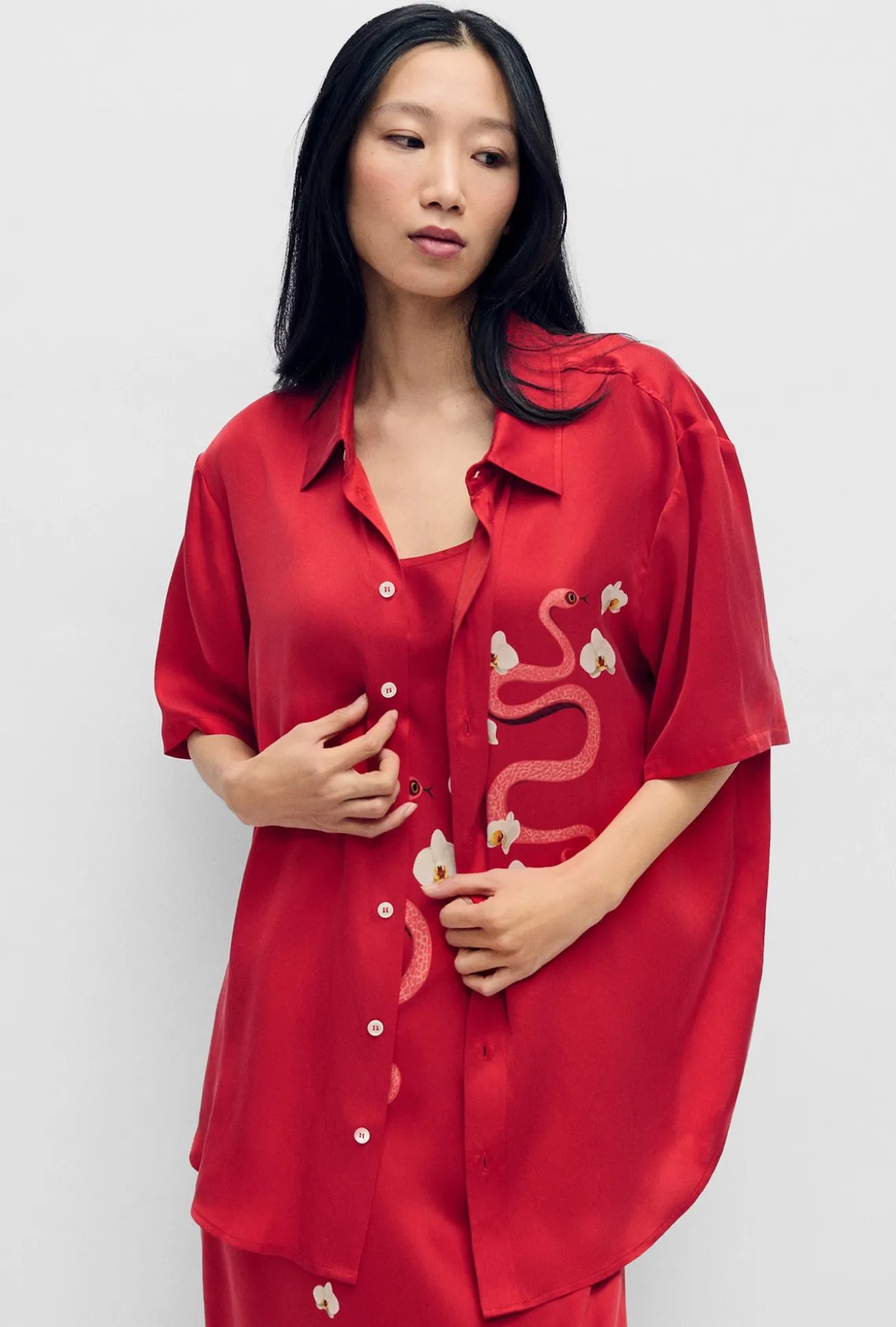 SHORT SLEEVE BOYFRIEND SHIRT YEAR OF THE SNAKE