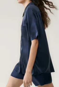 SHORT SLEEVE BOYFRIEND SHIRT MIDNIGHT