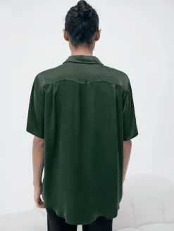 SHORT SLEEVE BOYFRIEND SHIRT CEDAR