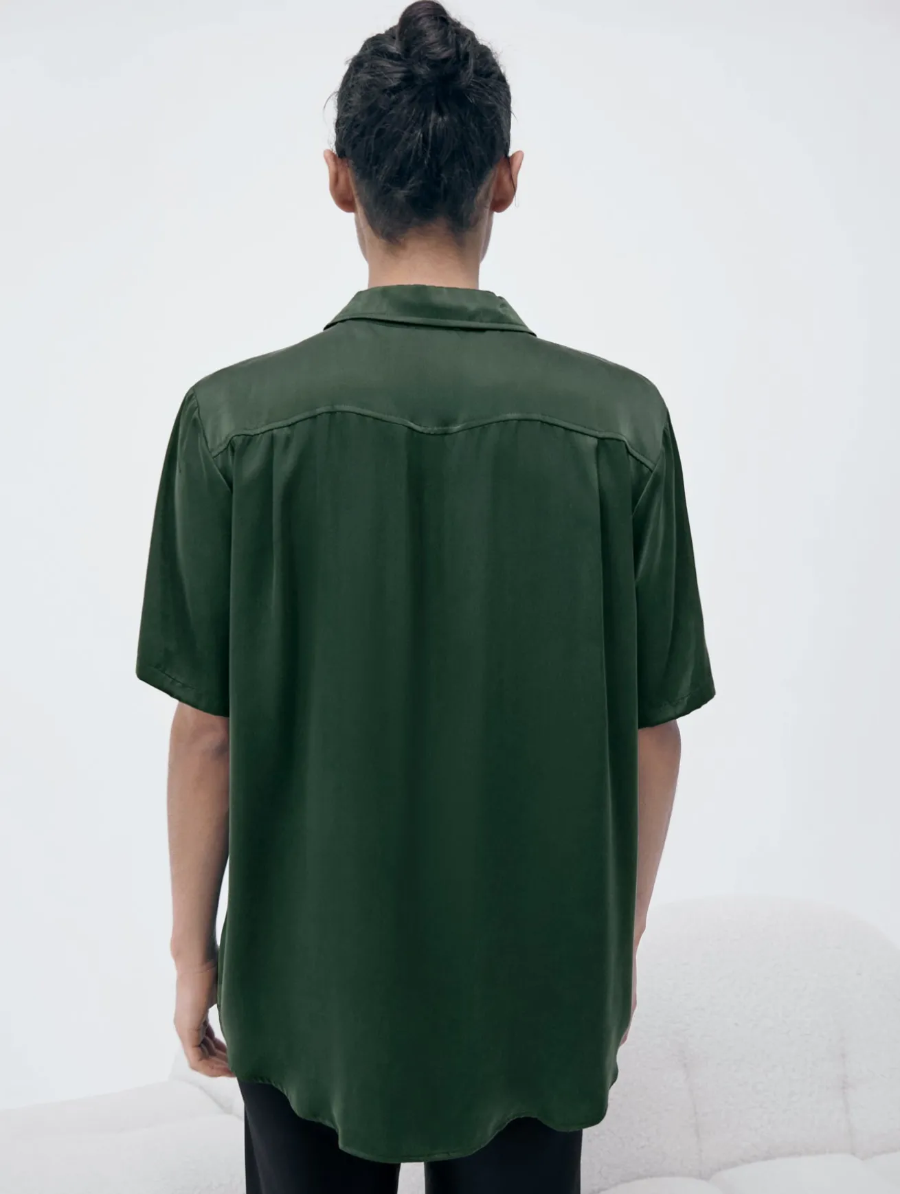 SHORT SLEEVE BOYFRIEND SHIRT CEDAR