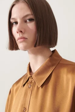 SHORT SLEEVE BOYFRIEND SHIRT VAN DYKE BROWN