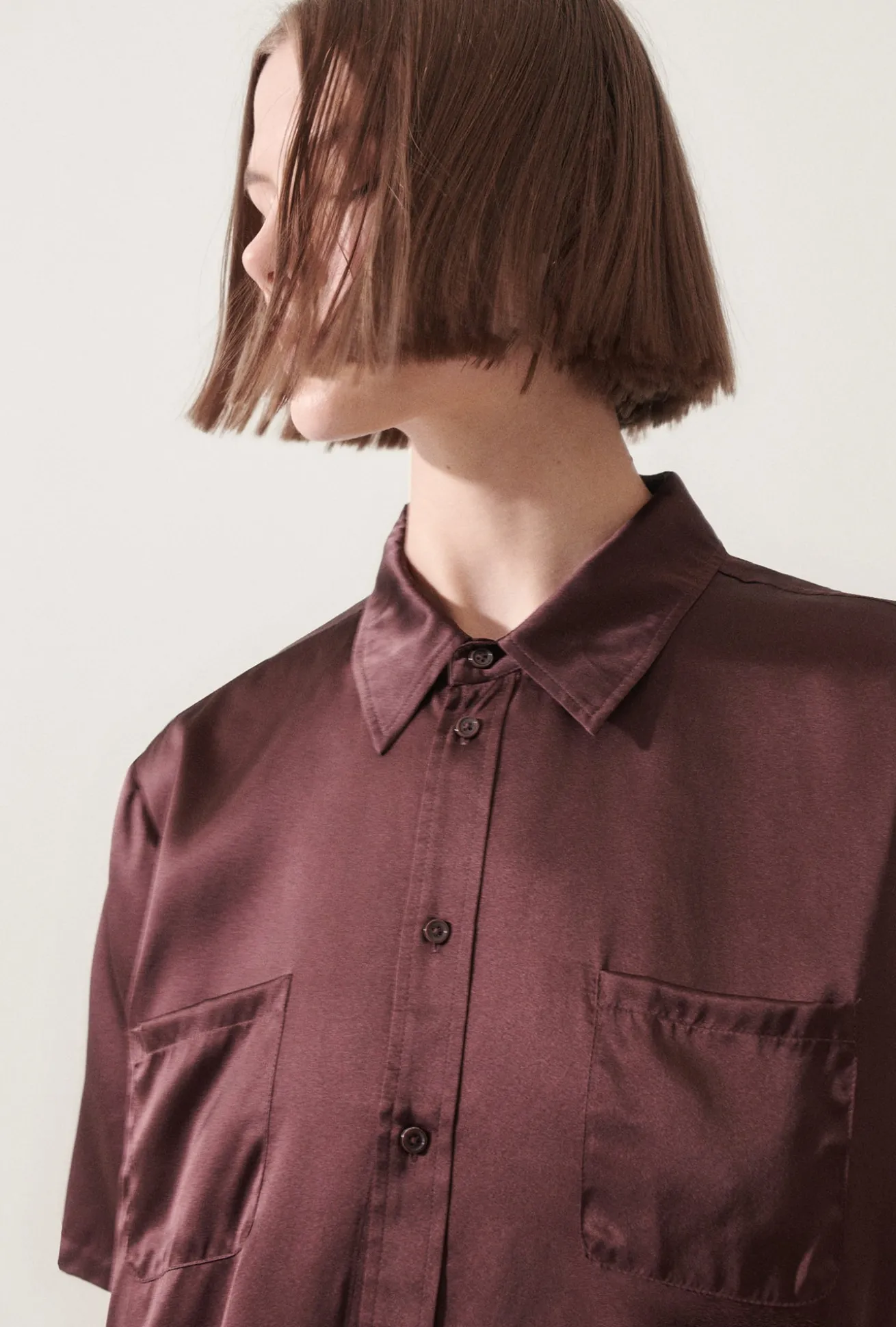 SHORT SLEEVE BOYFRIEND SHIRT CACAO