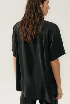 SHORT SLEEVE BOYFRIEND SHIRT BLACK