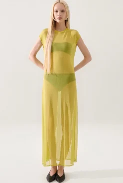 SILK MESH DRESS ABSINTHE
