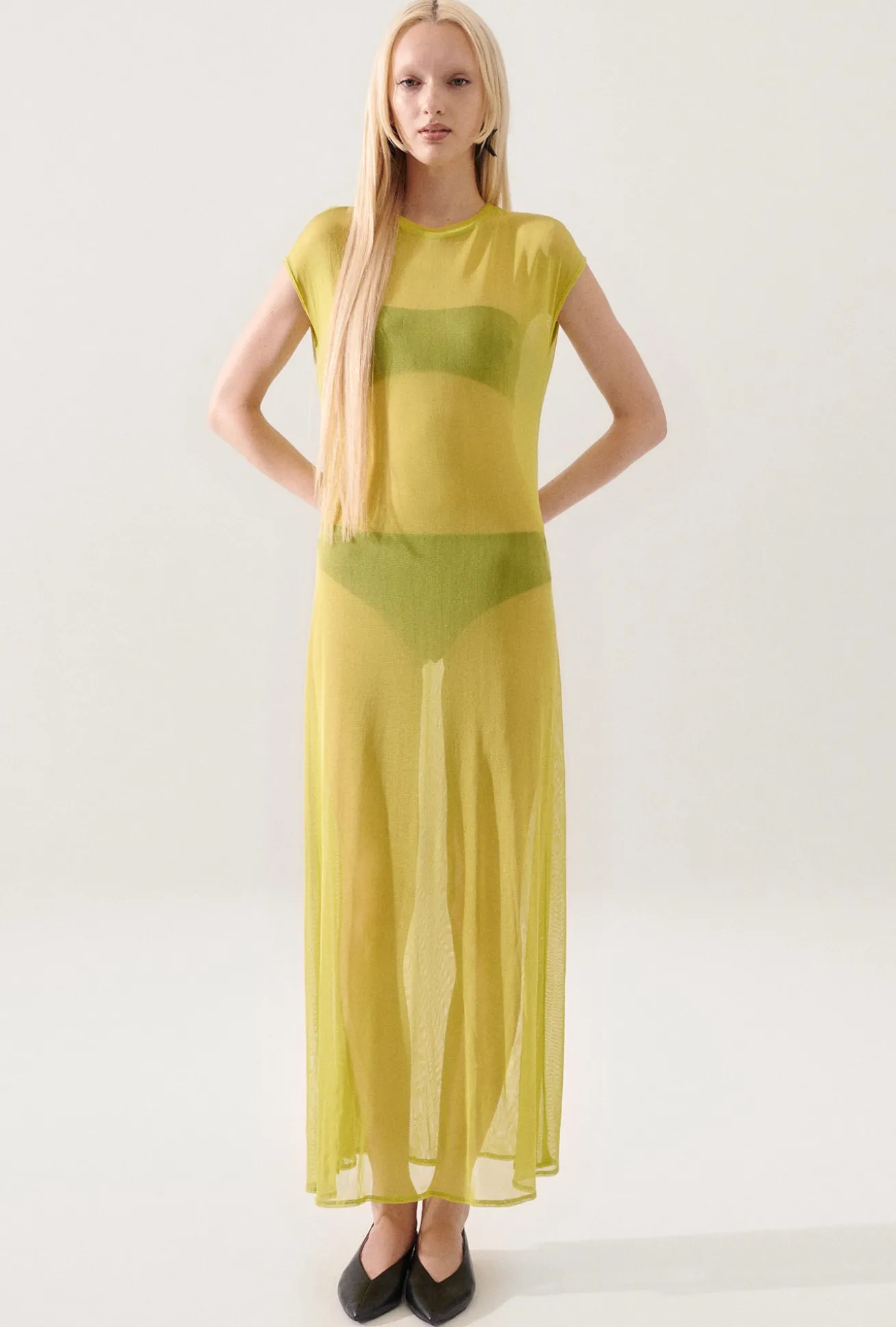 SILK MESH DRESS ABSINTHE