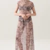 SILK MESH DRESS ASTER FLORAL