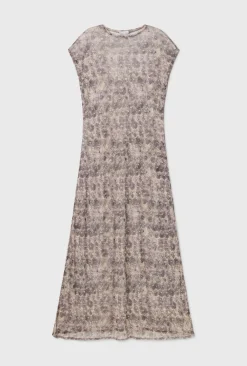 SILK MESH DRESS ASTER FLORAL