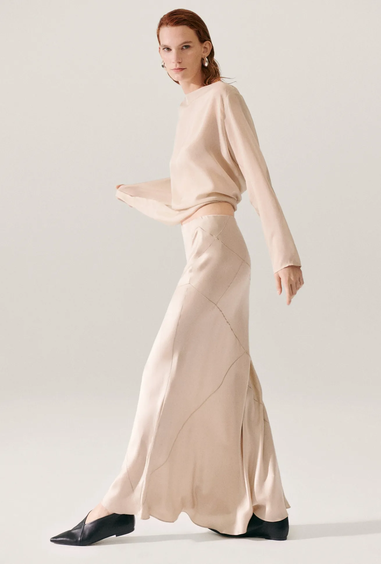 SPLICE LONG BIAS CUT SKIRT HAZELNUT