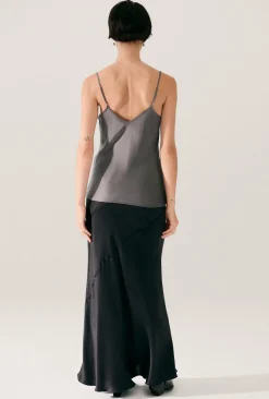 SPLICE LONG BIAS CUT SKIRT BLACK