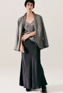 SPLICE LONG BIAS CUT SKIRT BLACK