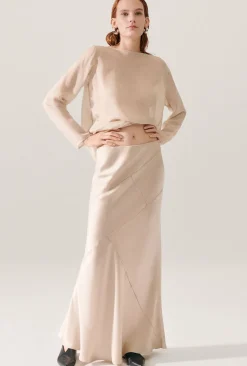 SPLICE LONG BIAS CUT SKIRT HAZELNUT