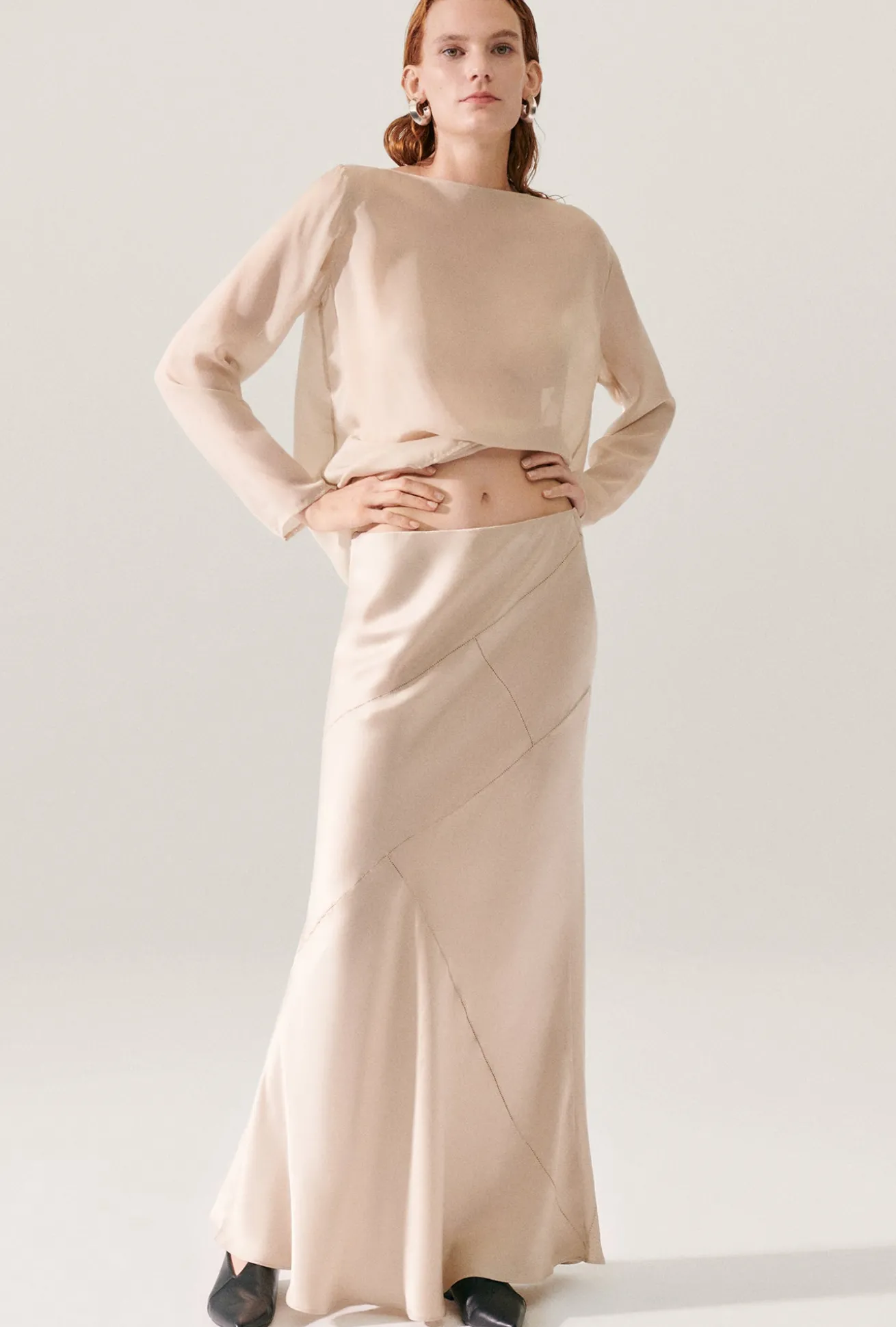 SPLICE LONG BIAS CUT SKIRT HAZELNUT