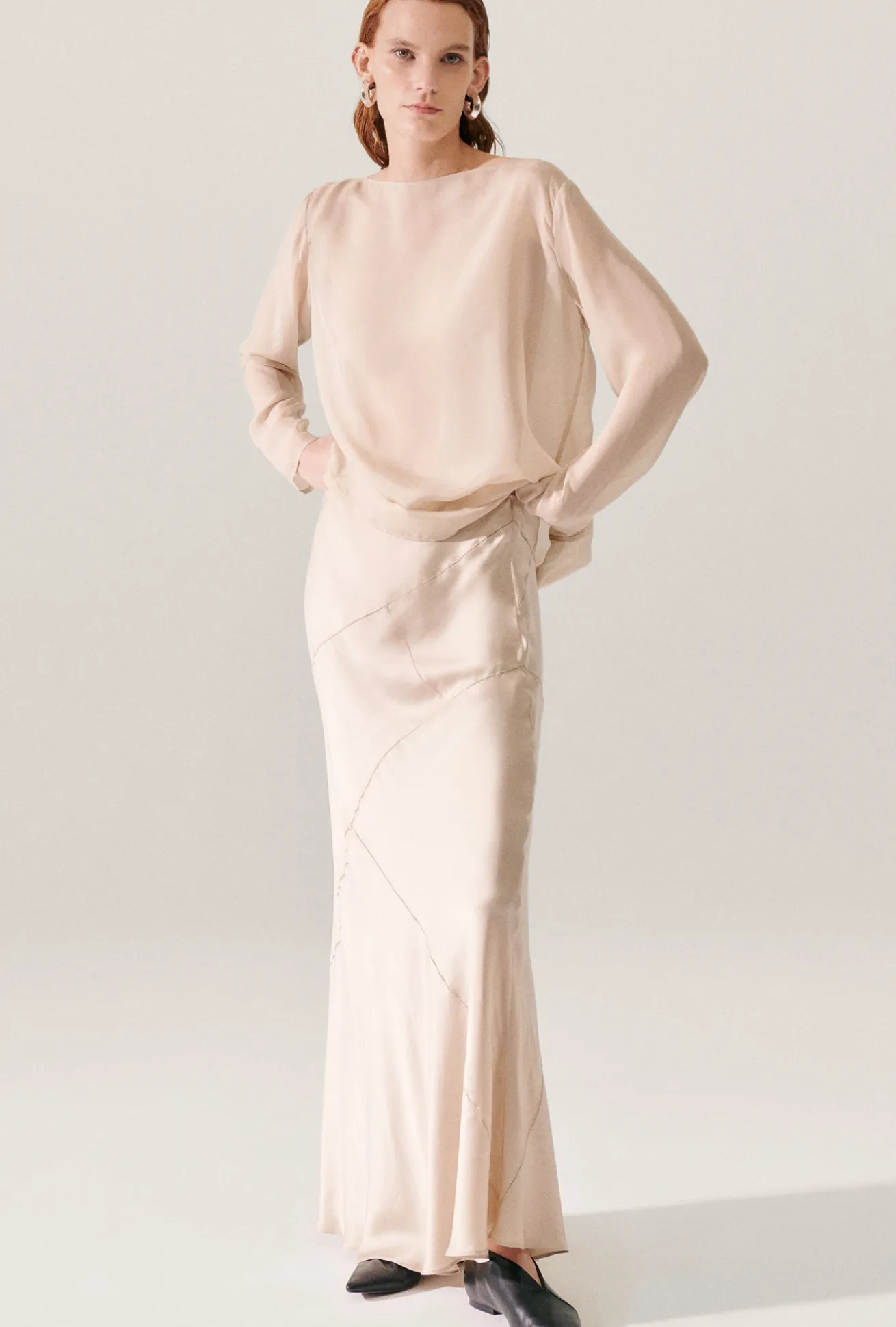 SPLICE LONG BIAS CUT SKIRT HAZELNUT