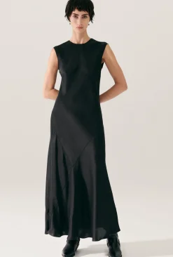 SPLICE SLEEVELESS DRESS BLACK
