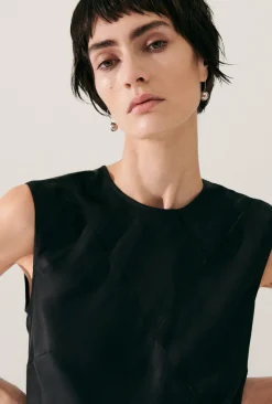 SPLICE SLEEVELESS DRESS BLACK