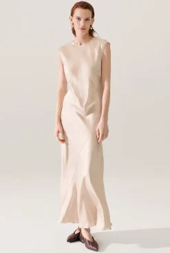 SPLICE SLEEVELESS DRESS HAZELNUT