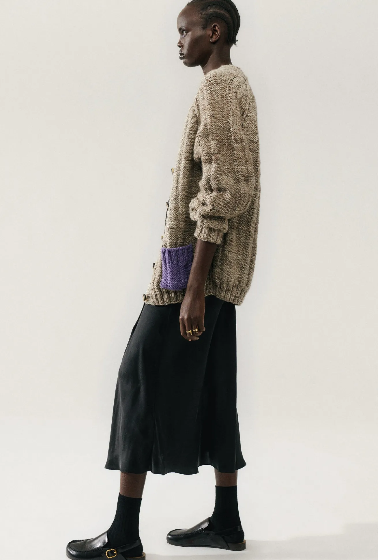 THE BIG G CARDIGAN NATURAL BROWN