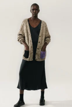 THE BIG G CARDIGAN NATURAL BROWN