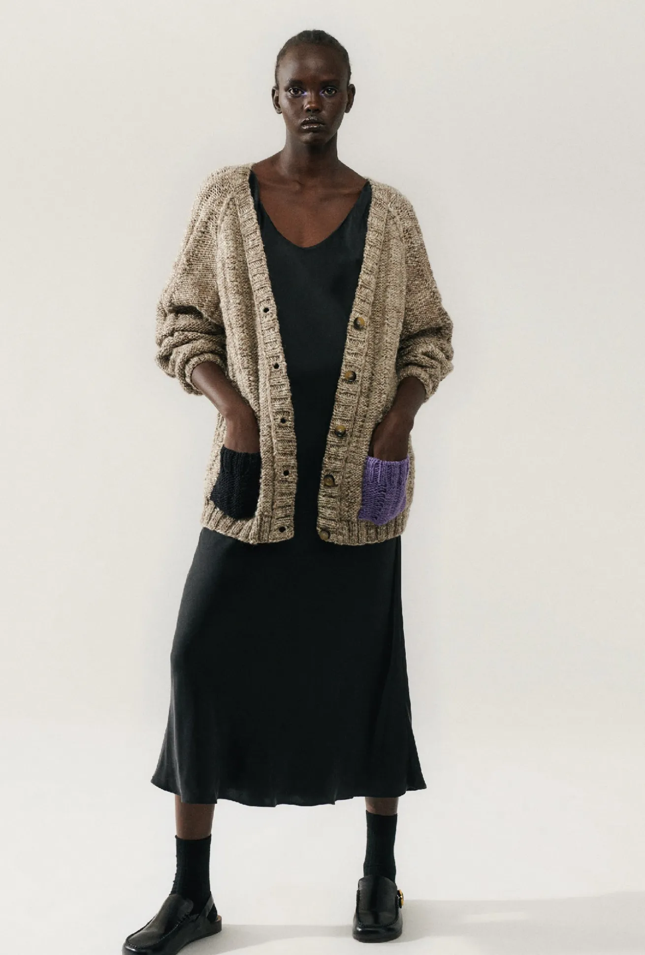THE BIG G CARDIGAN NATURAL BROWN