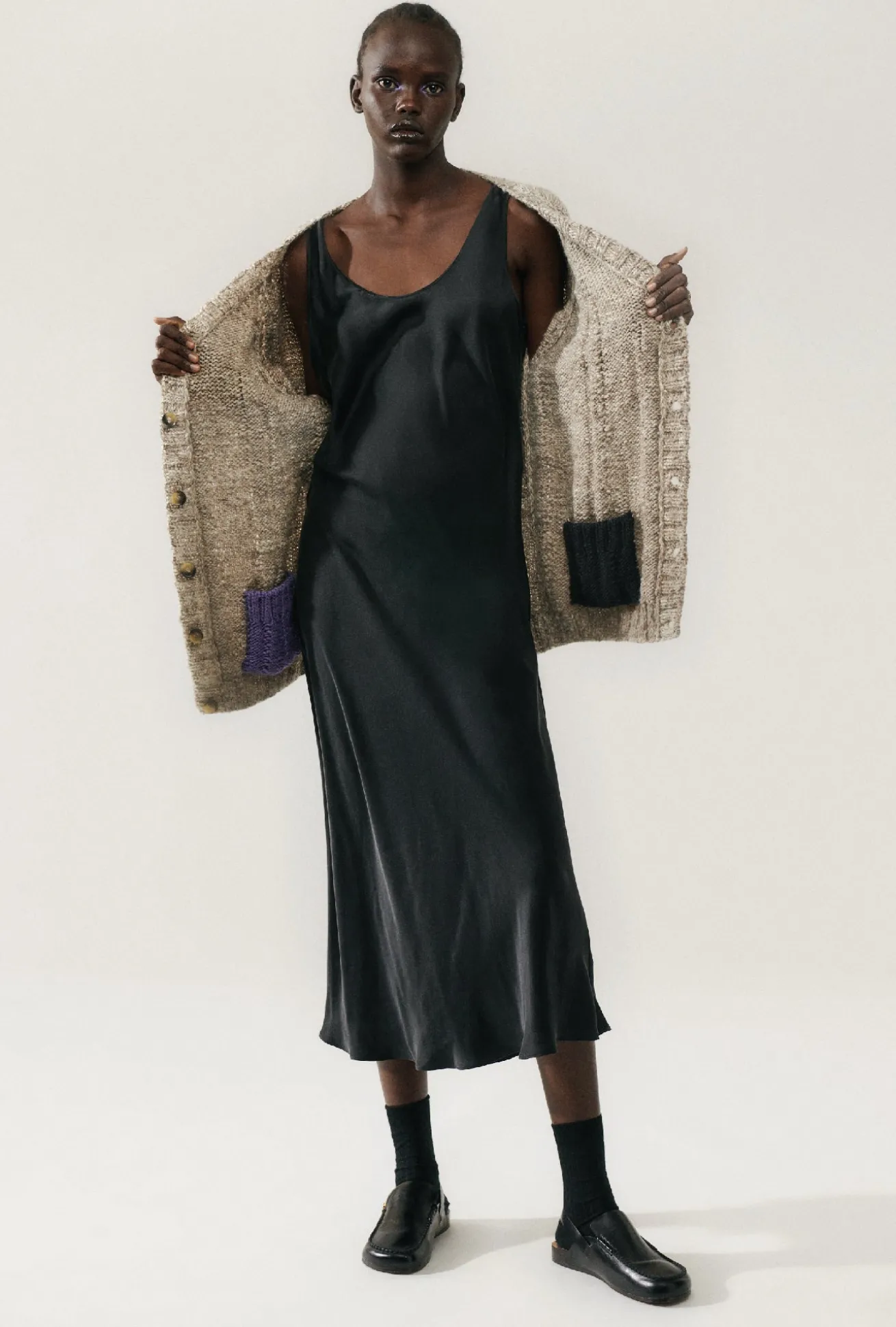THE BIG G CARDIGAN NATURAL BROWN