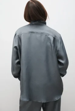 TWILL BOYFRIEND SHIRT 2.0 SLATE