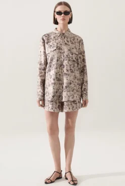 TWILL BOYFRIEND SHIRT ASTER FLORAL