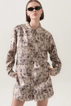 TWILL BOYFRIEND SHIRT ASTER FLORAL