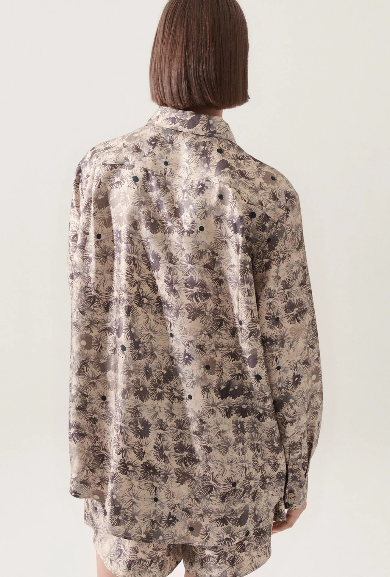 TWILL BOYFRIEND SHIRT ASTER FLORAL